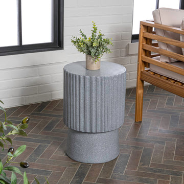 Louisa 19" Modern Art Deco Tambour Accent Table - JONATHAN Y